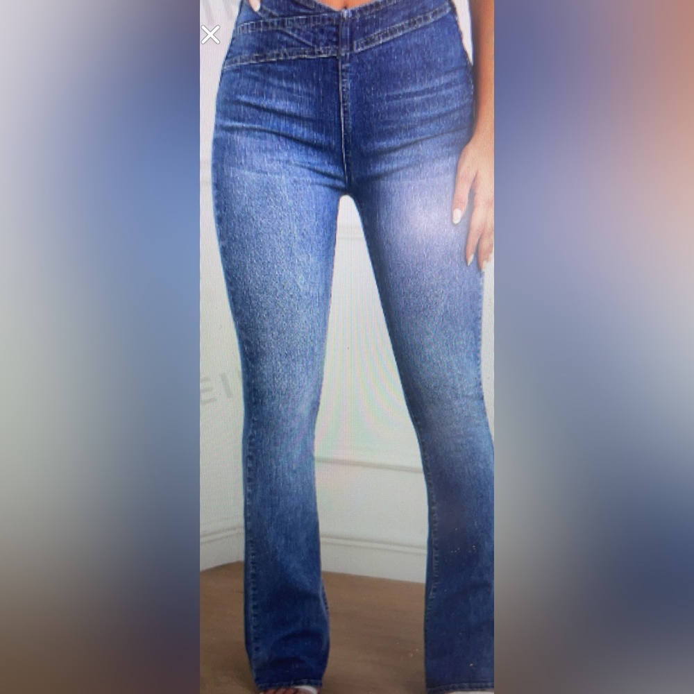 TALL ELASTIC WAIST BOOTCUT LEG JEANS SHEIN SIZE 2/XS